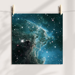 Póster Nebulosa de la Cabeza de Mono de Color Azul Turque