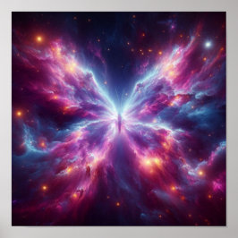 Póster Nebulosa de Mariposa Radiante en Cielo Cósmico