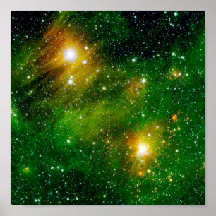 Póster Nebulosa de nube de gas verde GL490 - Foto espacia