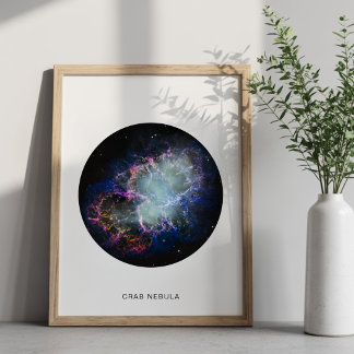 Póster Nebulosa del Cangrejo Arcoíris Foto Circular con N