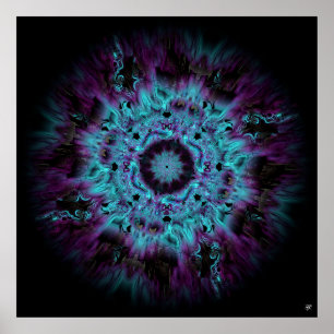 Póster Nebulosa iris - patrón abstracto colorido v2