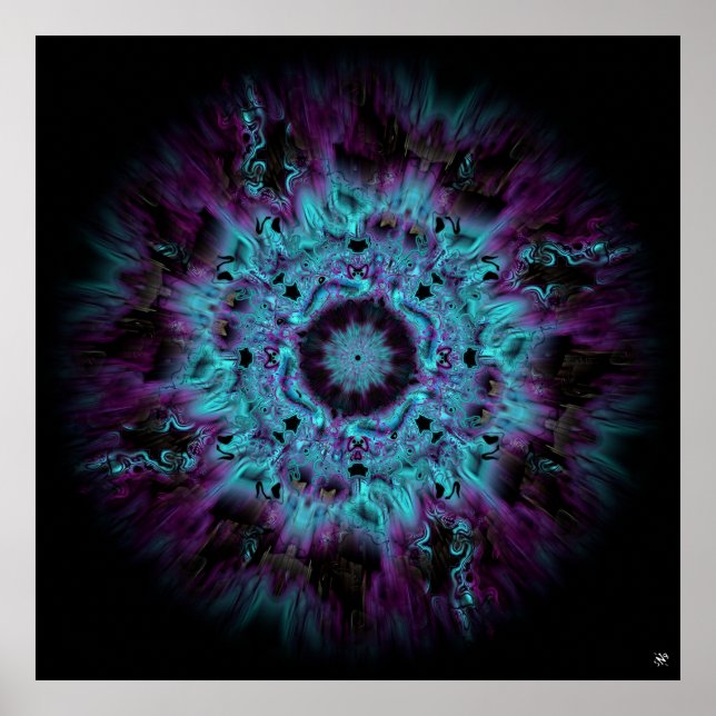 Póster Nebulosa iris - patrón abstracto colorido v2 (Frente)