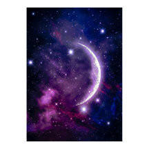 Nebulosa Mística Púrpura Creciente Lunar Cósmica