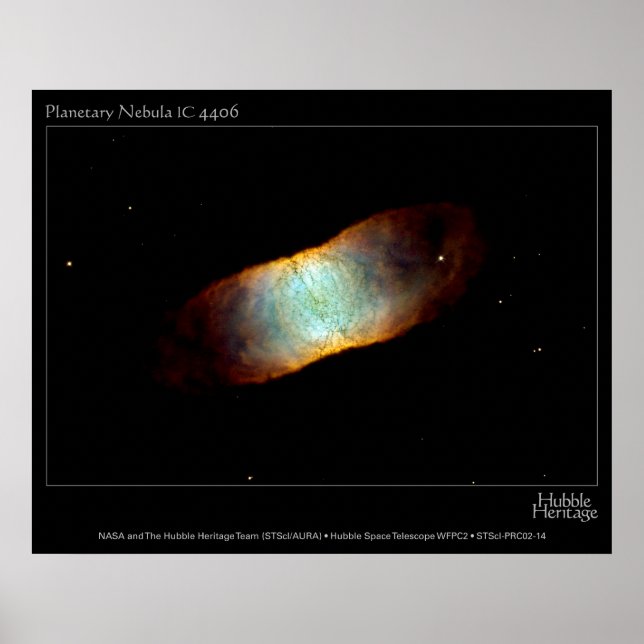 Póster Nebulosa planetaria IC 4406 Telescopio Hubble (Frente)