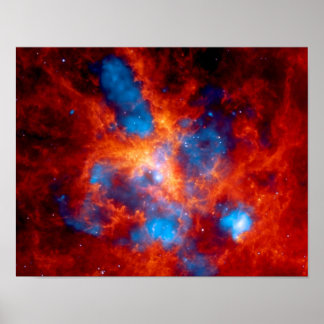Póster Nebulosa Tarántula Foto Espacial Infrarroja Colori
