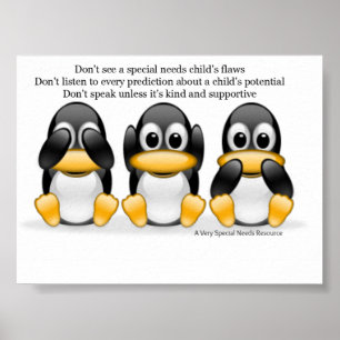 Póster Necesidades especiales Pingüino Poster