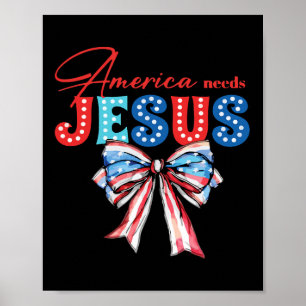 Póster Necesita Jesús Que Se Bow Patriótico Cristiano 4 D