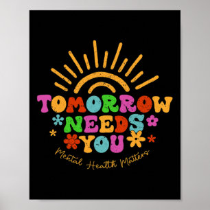 Póster Necesita su atención sobre problemas de salud ment
