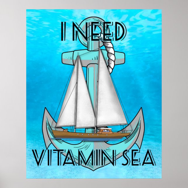 Póster Necesito Botes De Vitamina En Mar (Frente)