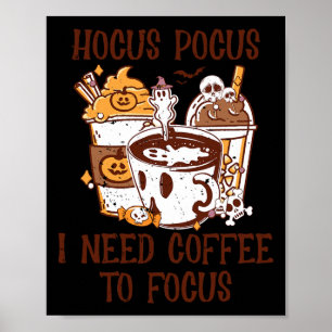 Póster Necesito café para concentrar a la amante del café