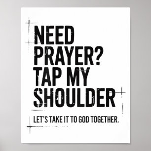 Póster Necesito Oración Toca Mi Hombro Versículo Bíblico 