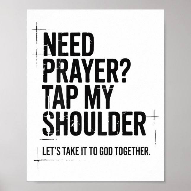 Póster Necesito Oración Toca Mi Hombro Versículo Bíblico  (Frente)