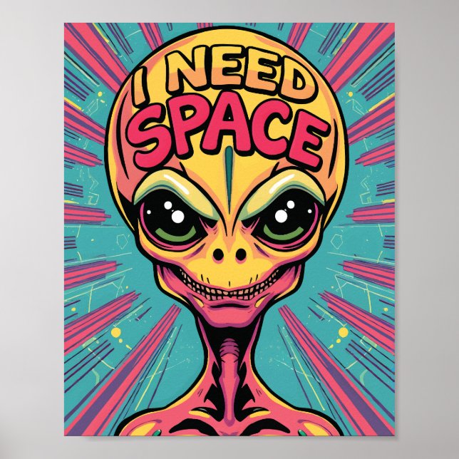 Póster Necesito un alienígena espacial (Frente)