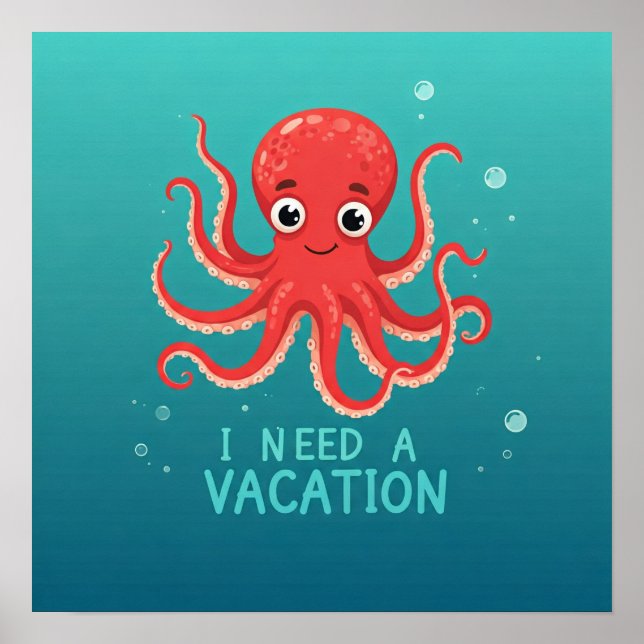 Póster Necesito Unas Vacaciones (Frente)