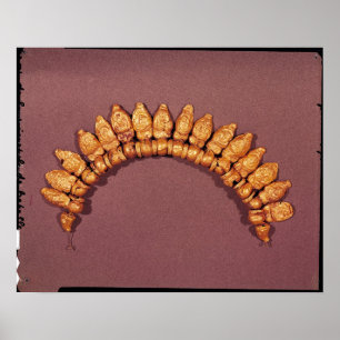 Póster Necklace with masks of maenads and Silenus
