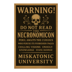 Póster Necronomicón - Precaución prohibida por Miskatonic