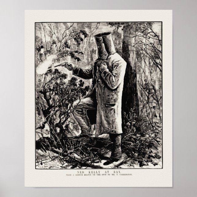 Póster Ned Kelly Haciendo La Última Postura En Glenrowan (Frente)