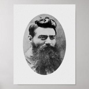 Póster Ned Kelly Mugshot - 1880