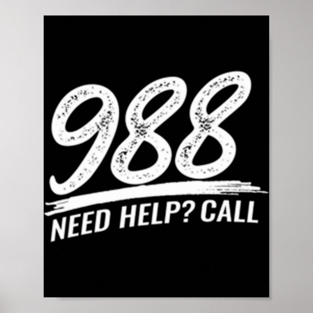 Póster Need Help Call 988  (Frente)