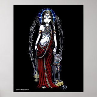 Póster Nefertari Egyptian Bastet Goddess Angel Poster