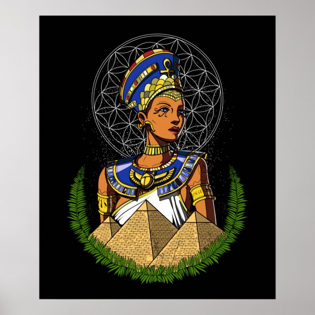 Póster Nefertiti Mitología de la Reina Diosa Egipcia (Frente)