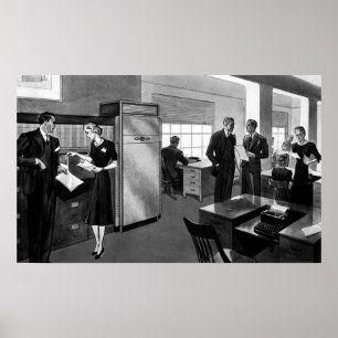 Póster Negocio Antiguo, Oficina Ejecutiva de Empresarios