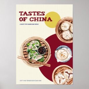 Póster Negocio de Acuarela Dimsum