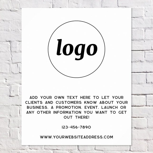 Póster Negocio de promoción de texto con logotipo (Logo with custom text business promotional branding poster)