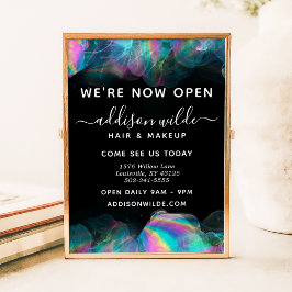 Póster Negocio holográfico de tinta de alcohol