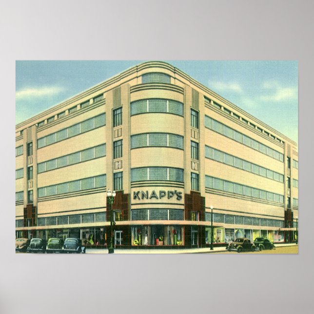 Póster Negocio vintage, almacén de Knapp (Frente)
