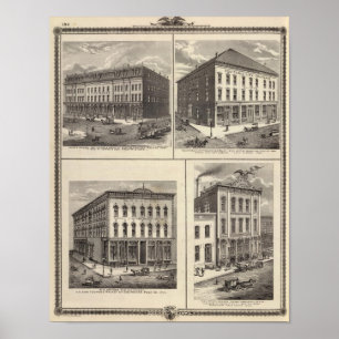 Póster Negocios en Des Moines del este y Des Moines, Iowa