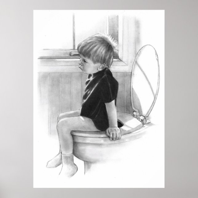 PÓSTER NEGOCIOS IMPORTANTES: NIÑO EN BAÑO, PENCIL (Frente)