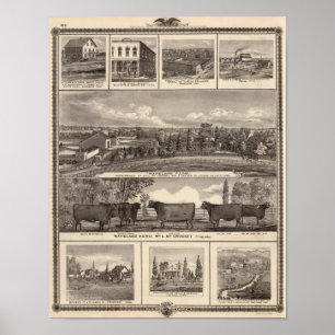 Póster Negocios, residencias, el condado de Cedar