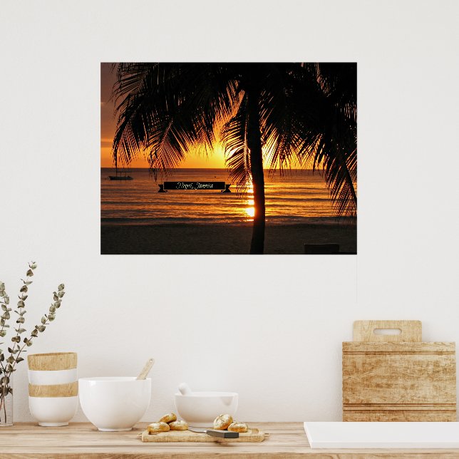 Póster Negril, atardecer de Jamaica (Cocina)