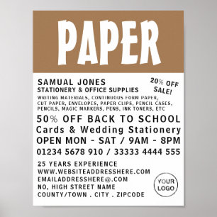 Póster Negrita, diseño de escritorio y suministros de ofi