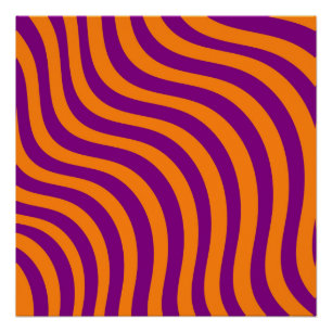 Póster Negrita Naranja Purple Zebra Stripe Moderno Minima