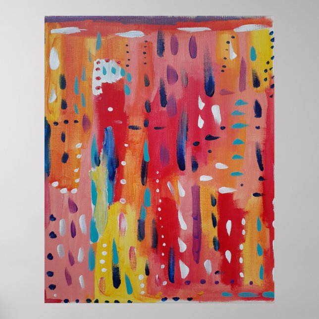 Póster Negrita Resumen en Naranja rojo y amarillo (Frente)