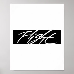 Póster Negro blanco de vuelo