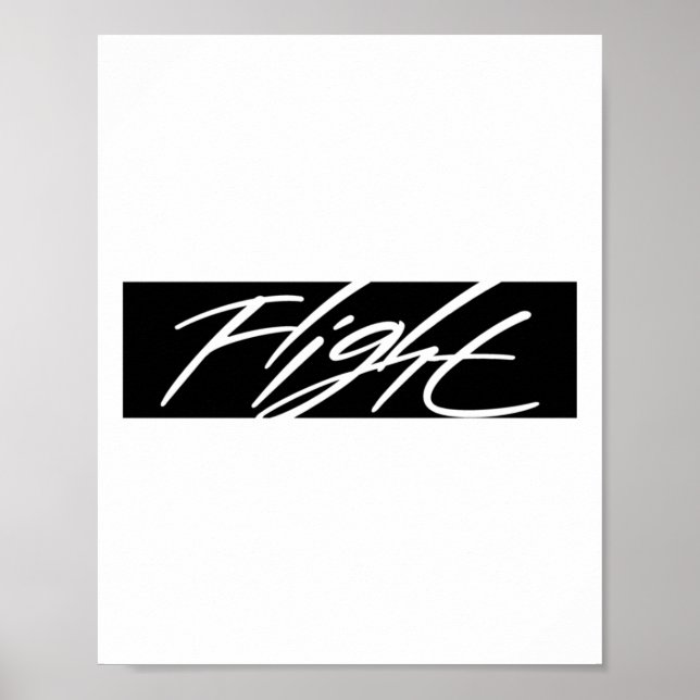 Póster Negro blanco de vuelo (Frente)