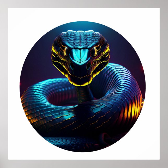 Póster negro Cobra Snake In Your Face (Frente)