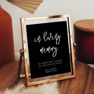 Póster Negro contemporáneo En el signo del boda de memori