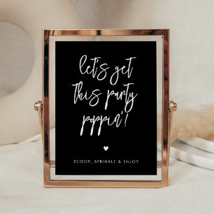 Póster Negro contemporáneo Vamos a por este fiesta.