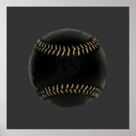 Póster negro de béisbol