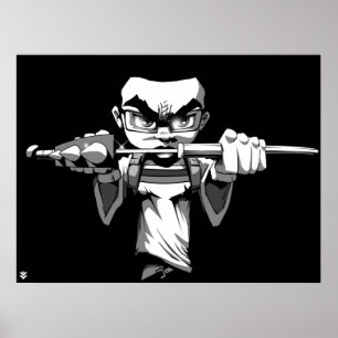 Póster Negro de espada de Logik