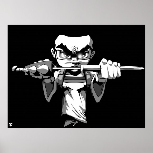 Póster Negro de espada de Logik (Frente)