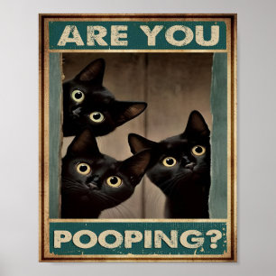 Poster negro de pared de decoración de gato