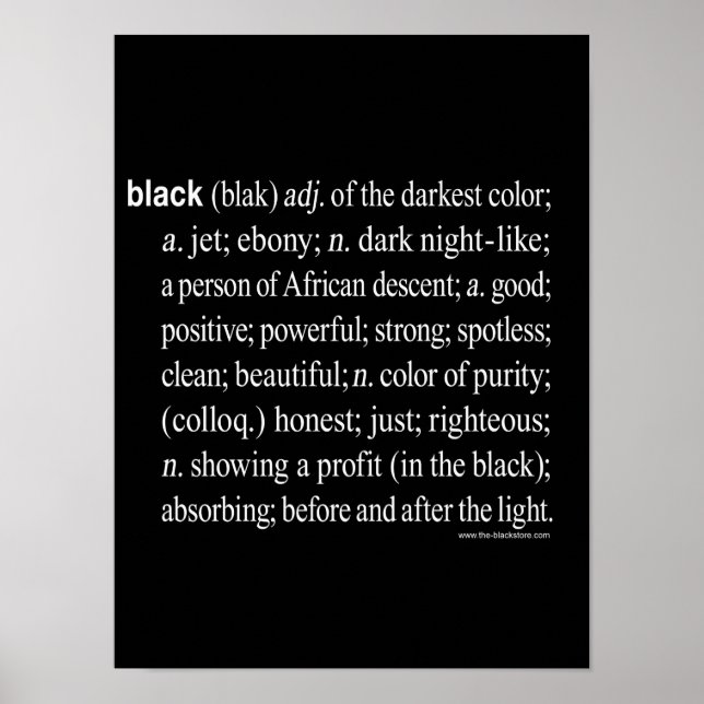 Póster Negro definido: Poster (mate) 12X16 (Frente)