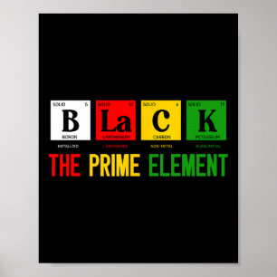 Póster Negro El Elemento Primo Mes de la Historia Negra P