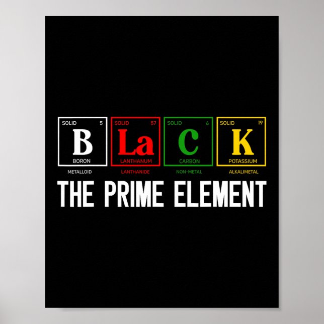 Póster Negro El Elemento Primo Mes de la Historia Negra P (Frente)