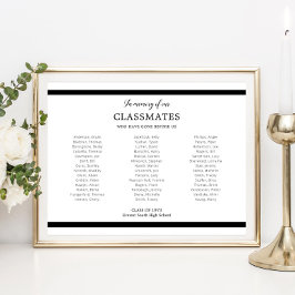 Póster Negro En Memoria De La Reunión Escolar De Nuestros